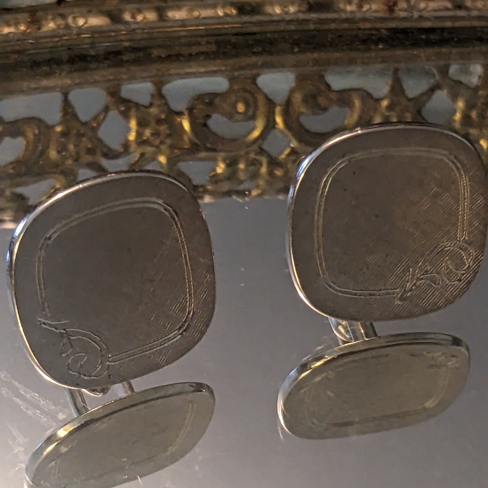 Vintage Swank silver cufflinks signed